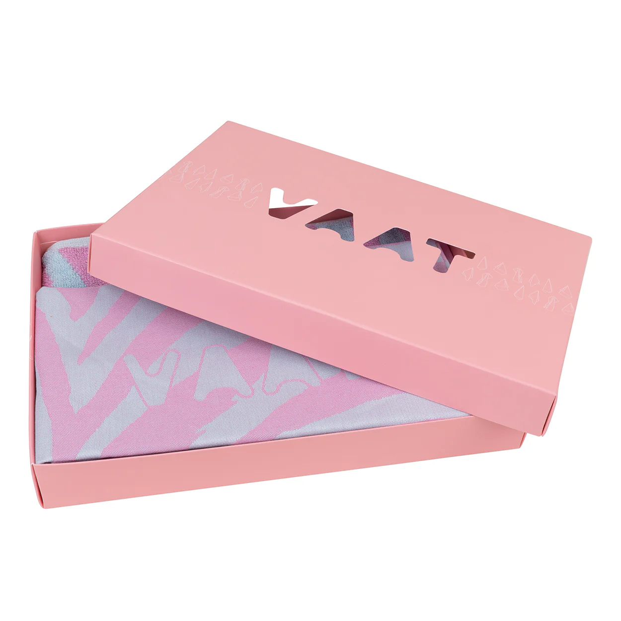VAAT Amsterdam • Gift set | fuchsia-pastelblauw theedoek & handdoek 'zebra'