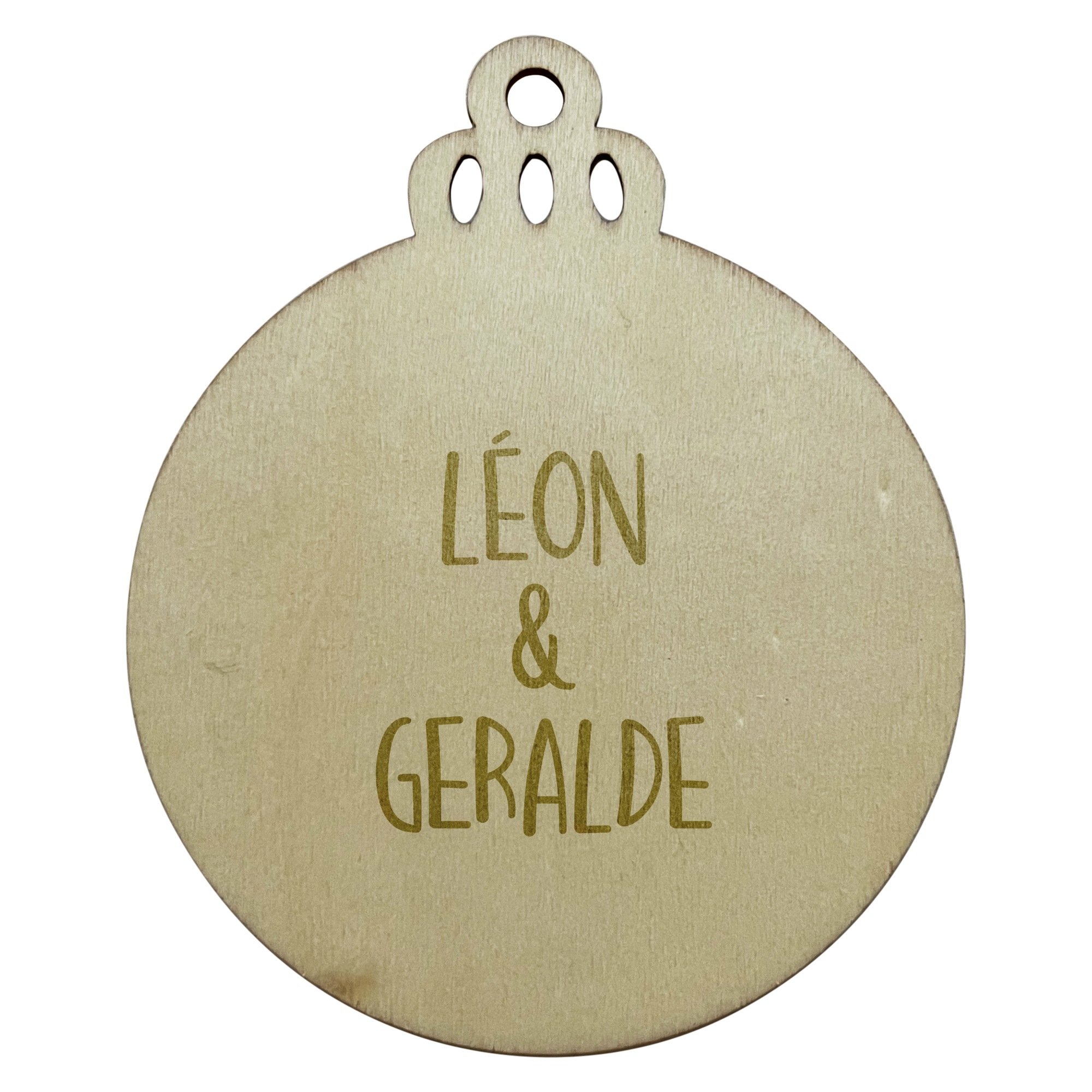 Gepersonaliseerde kerstbal gegraveerd • Naam & Naam - optie 1