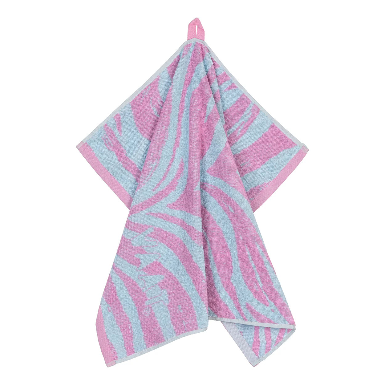 VAAT Amsterdam • Gift set | fuchsia-pastelblauw theedoek & handdoek 'zebra'