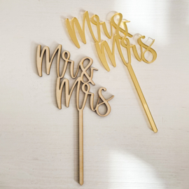 Taarttopper • Mr. & Mrs. • sierlijk • optioneel met datum