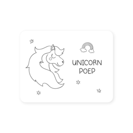 54x70mm sticker • Unicorn poep - Horizontaal
