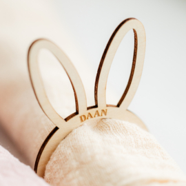 Gepersonaliseerde servetring • Pasen • Oortjes
