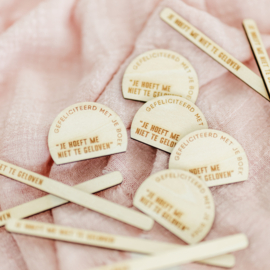 Gepersonaliseerde cake charm • half rondje op maat • 5 stuks