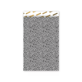 Cadeauzakjes • Dots zwart, wit & goud • 12 x 19 cm • 5 stuks
