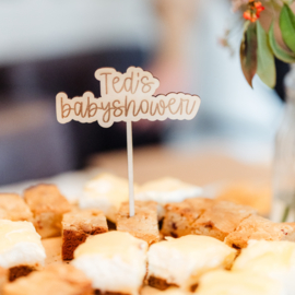 Gepersonaliseerde taarttopper • Naam's babyshower
