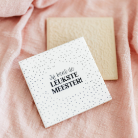 Tegeltje • 11 cm • Jij bent de leukste meester!