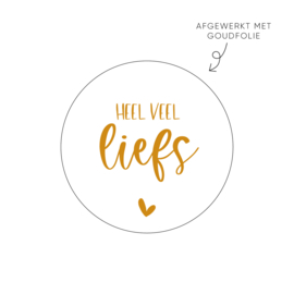 Sticker heel veel liefs, wit 2 • ø40mm (10 stuks)