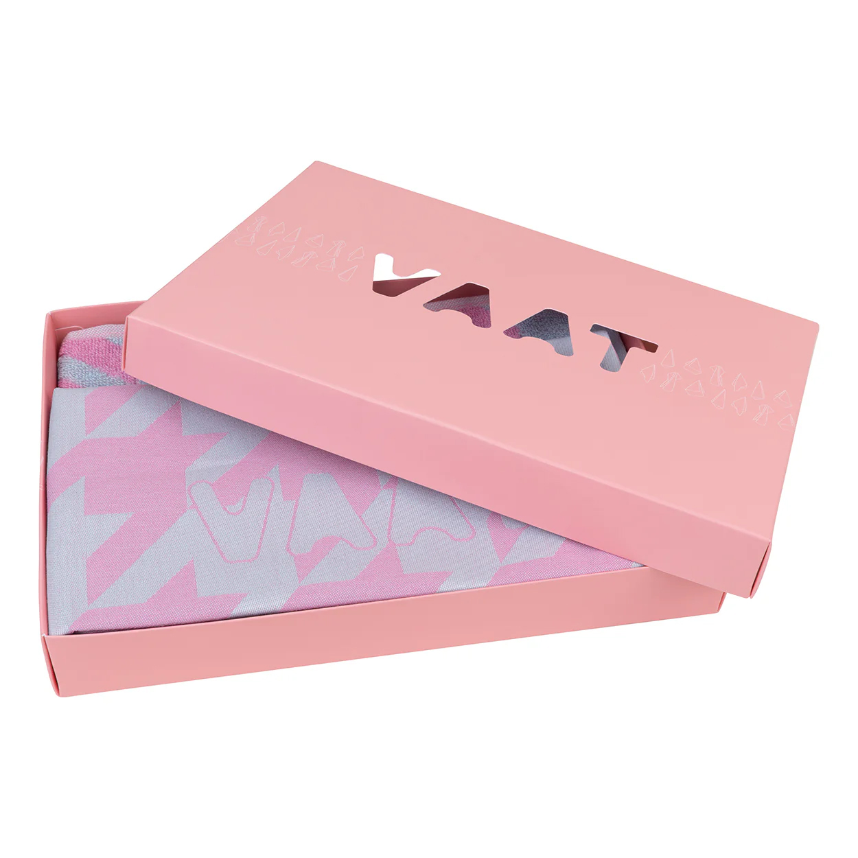 VAAT Amsterdam • Gift set | fuchsia-pastelblauw theedoek & handdoek 'pied de poule'