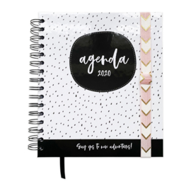 Elastiek voor agenda/planner • Peach met wit en goud