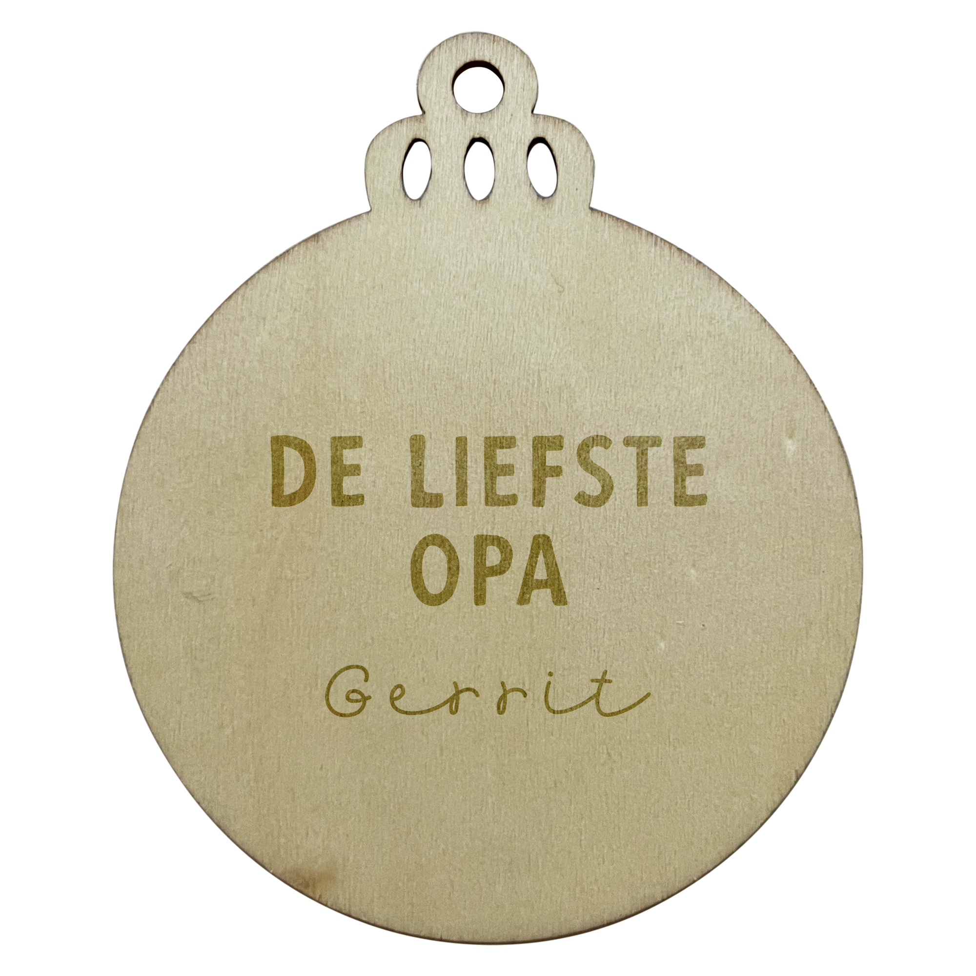 Gepersonaliseerde kerstbal gegraveerd • De liefste opa Naam
