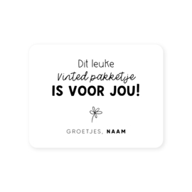 Gepersonaliseerde sticker • Dit leuke Vinted pakketje is voor jou! Groetjes, Naam // 70x54mm