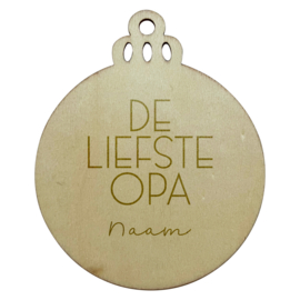 Gepersonaliseerde kerstbal gegraveerd • De liefste opa Naam