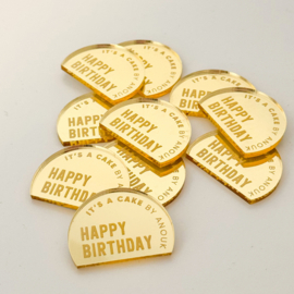 Gepersonaliseerde cake charm • half rondje op maat • 5 stuks