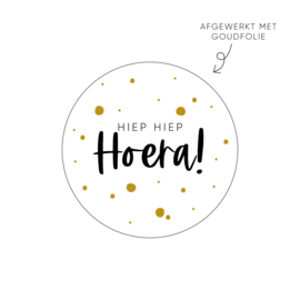 Sticker hiep hiep hoera! • ø40mm (10 stuks)