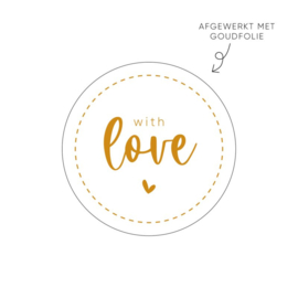 Sticker with love (wit) • ø40mm (10 stuks)