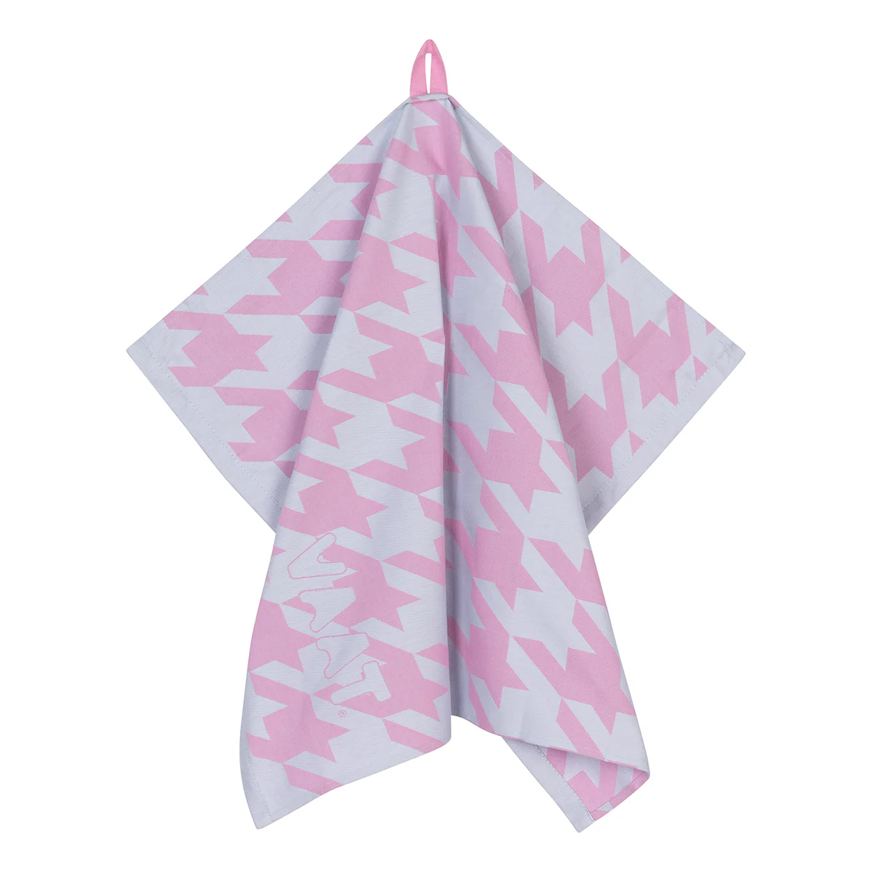 VAAT Amsterdam • Gift set | fuchsia-pastelblauw theedoek & handdoek 'pied de poule'