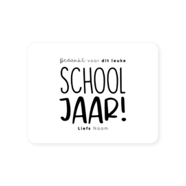 70x54mm gepersonaliseerde sticker • Bedankt voor dit leuke schooljaar! Liefs Naam