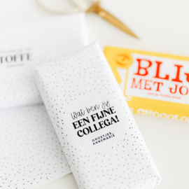 A4 Chocolade wikkel printable | Wat ben jij een fijne collega! Liefs/groetjes, Naam • Confetti