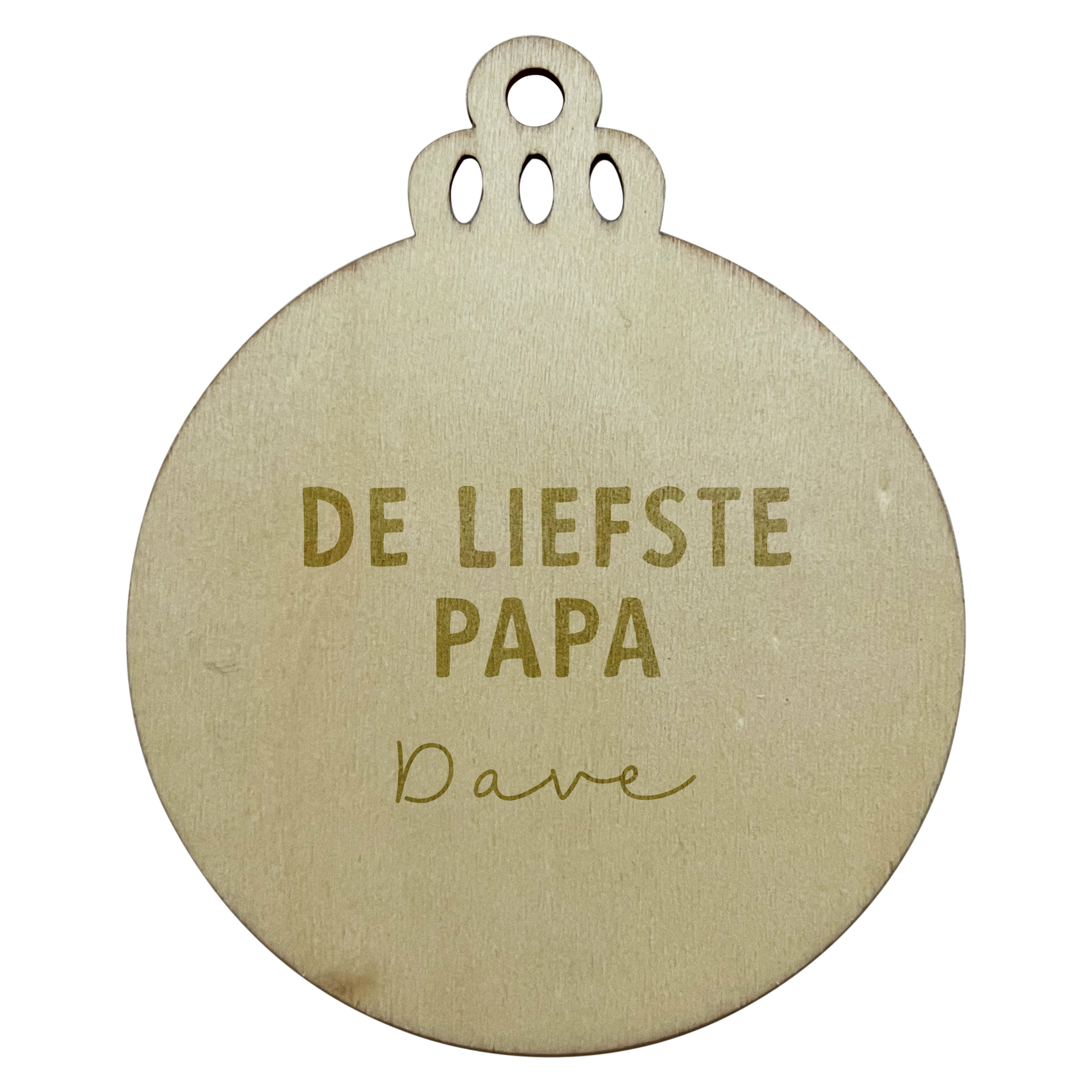 Gepersonaliseerde kerstbal gegraveerd • De liefste papa Naam