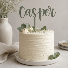 Gepersonaliseerde taarttopper • op maat gemaakt • 1 kleur