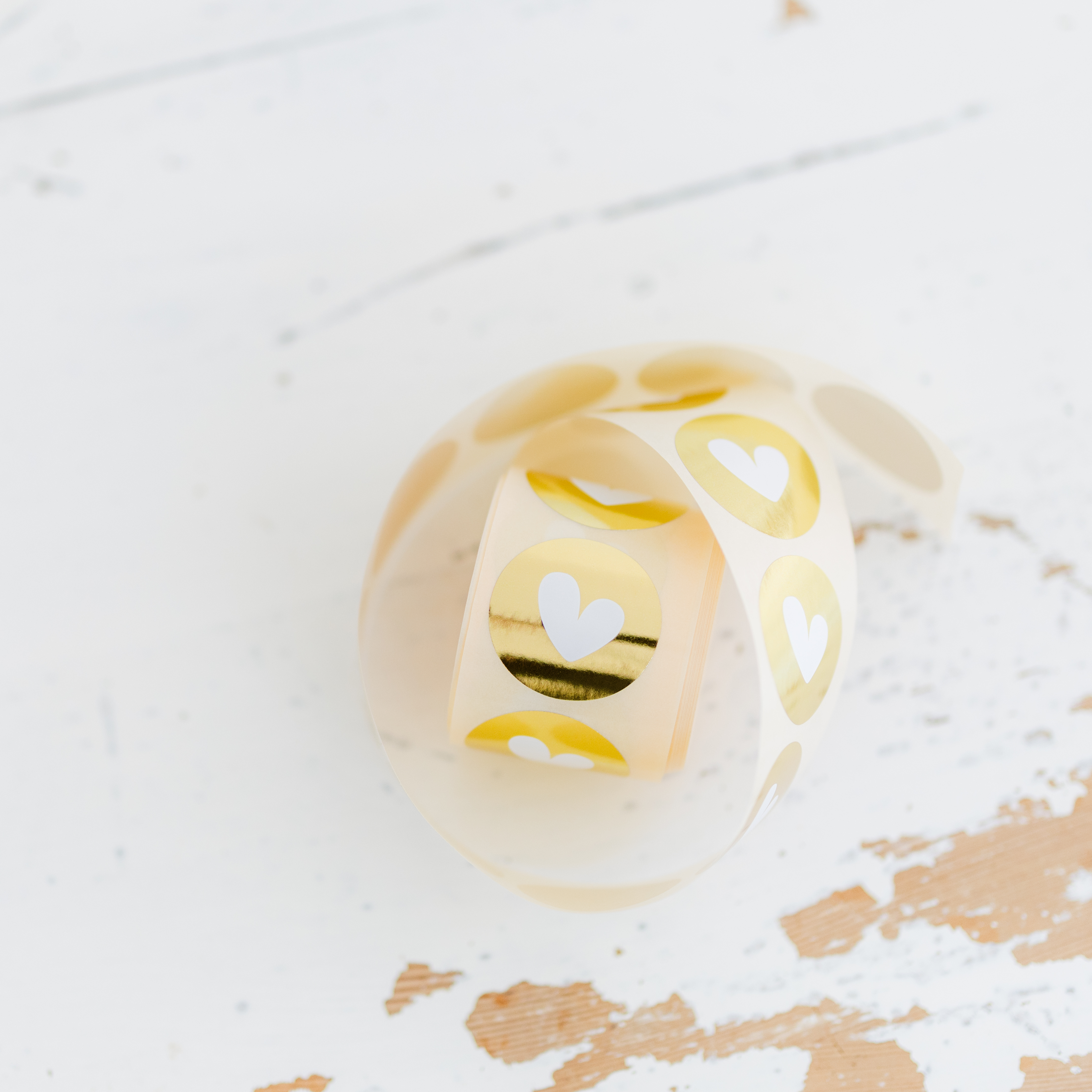 Sticker hart, goud • ø40mm (10 stuks)