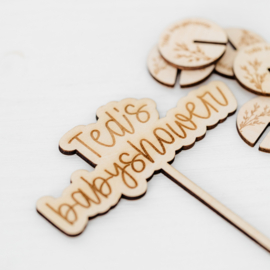 Gepersonaliseerde taarttopper • Naam's babyshower