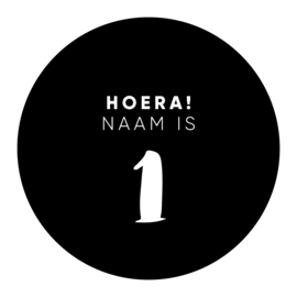 40mm rond gepersonaliseerde sticker • Hoera! Naam is 0