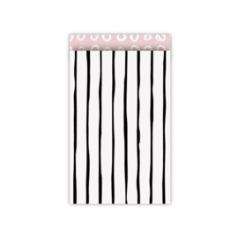 Cadeauzakjes • Lines zwart & roze • 12 x 19 cm • 5 stuks