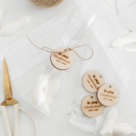 Gepersonaliseerd label • Ik piep ertussenuit! Liefs, Naam • ø 40mm | Per 5 stuks