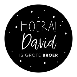 40mm rond gepersonaliseerde sticker • Hoera! Naam is grote broer