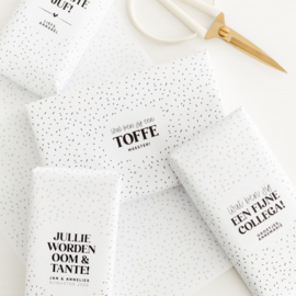 A4 Chocolade wikkel printable | Jouw eigen tekst hier • Confetti