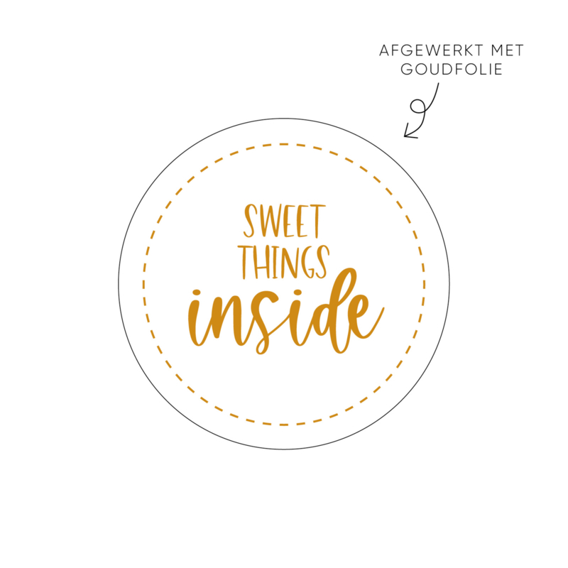 Sticker sweet things inside • ø40mm (10 stuks)