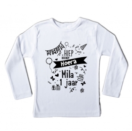 Verjaardagshirt Hiep hiep hoera!