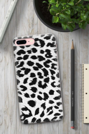 iPhone 7 Plus / 8 Plus Soft TPU Hoesje Luipaard Print Bruin / Wit