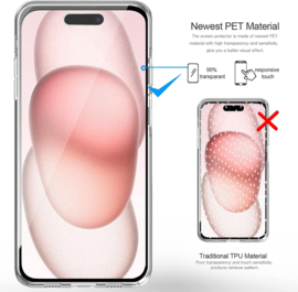 iPhone 15 360° Ultra Clear Hybrid PC + TPU Hoesje