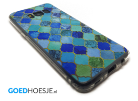 Galaxy S8 Soft TPU Hoesje Marmer Design Mozaïek Ruiten