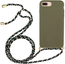 iPhone 7 Plus / 8 Plus Crossbody TPU Hoesje met Koord Groen