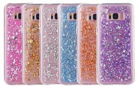 Galaxy S8 Plus TPU Bling Glitterhoesje Bladgoud - Look
