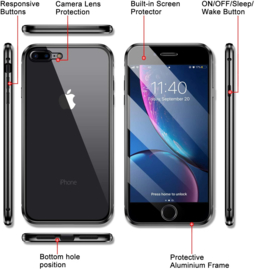 iPhone 7 Plus / 8 Plus 360° Magnetisch Hoesje Dubbelzijdig Glas
