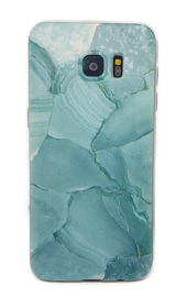 Galaxy S7 Edge Soft TPU Hoesje Marmer Design Azuurblauw