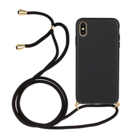 iPhone X / Xs Crossbody TPU Hoesje met Koord Zwart