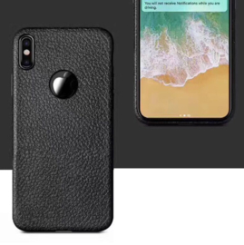 iPhone X / Xs TPU Leather Look Litchi Design Hoesje
