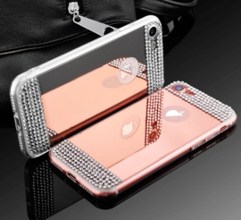 iPhone 7 / 8 / SE 2020 Bling Spiegel Hoesje Met Strass-Steentjes