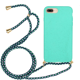 iPhone 7 Plus / 8 Plus Crossbody TPU Hoesje met Koord Mint