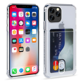 iPhone 11 Pro Max Transparant TPU Hoesje Met Card Slot - Pasjesvakje
