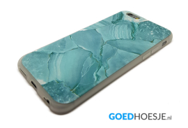 iPhone 6 / 6S Soft TPU Hoesje Marmer Design Azuurblauw