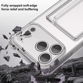 iPhone Air Transparant TPU Hoesje Met Card Slot - Pasjesvakje