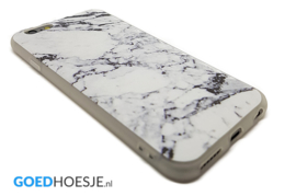 iPhone 6 / 6S Soft TPU Hoesje Marmer Design Zwart & Wit