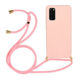 Galaxy S20 FE Crossbody TPU Hoesje met Koord Roze