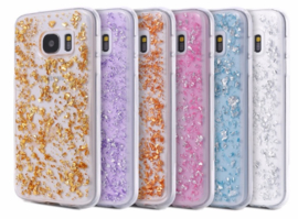 Galaxy S7 TPU Bling Glitterhoesje Bladgoud - Look